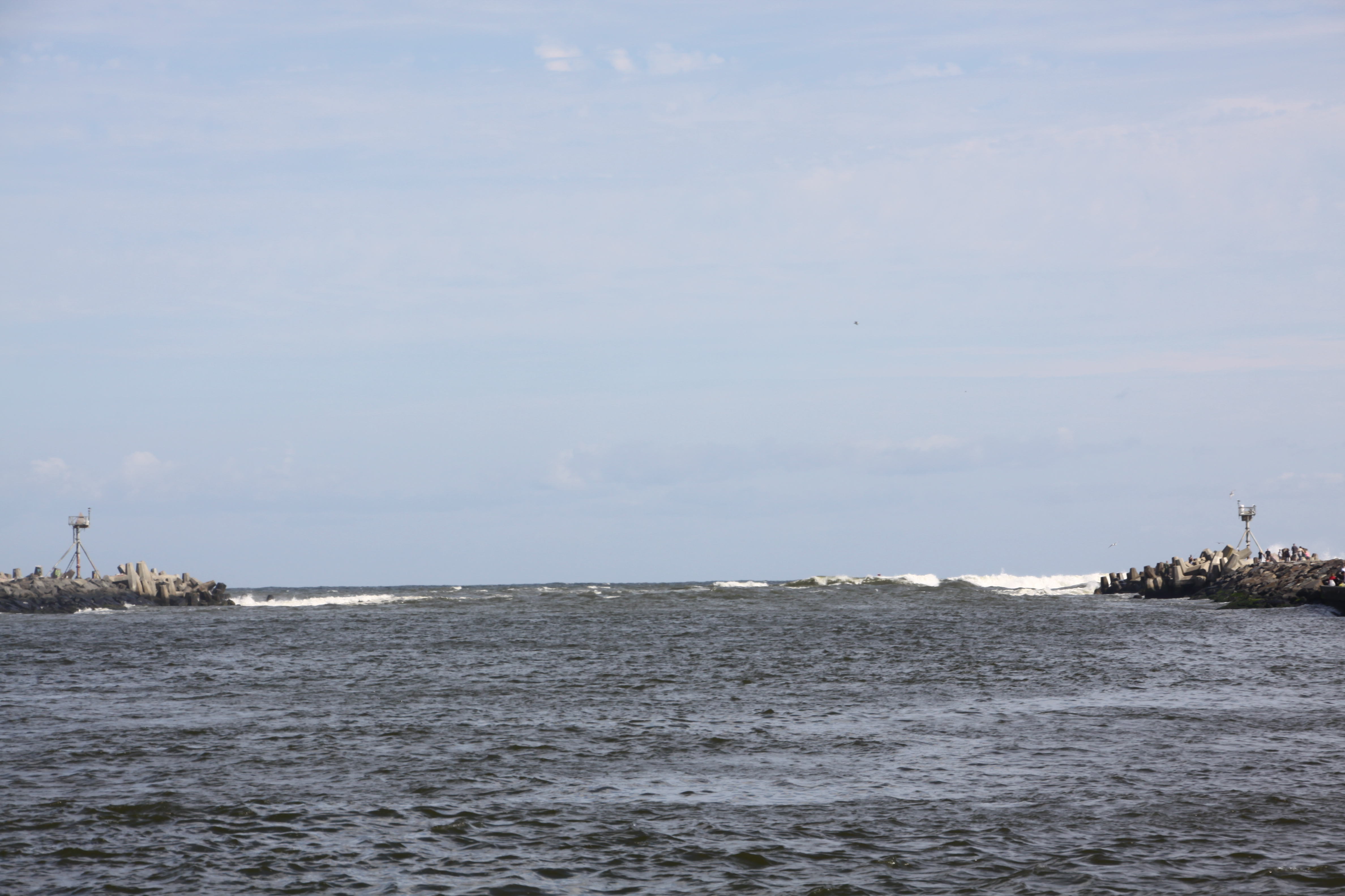 Surf breaking in the Manasquan Inlet.